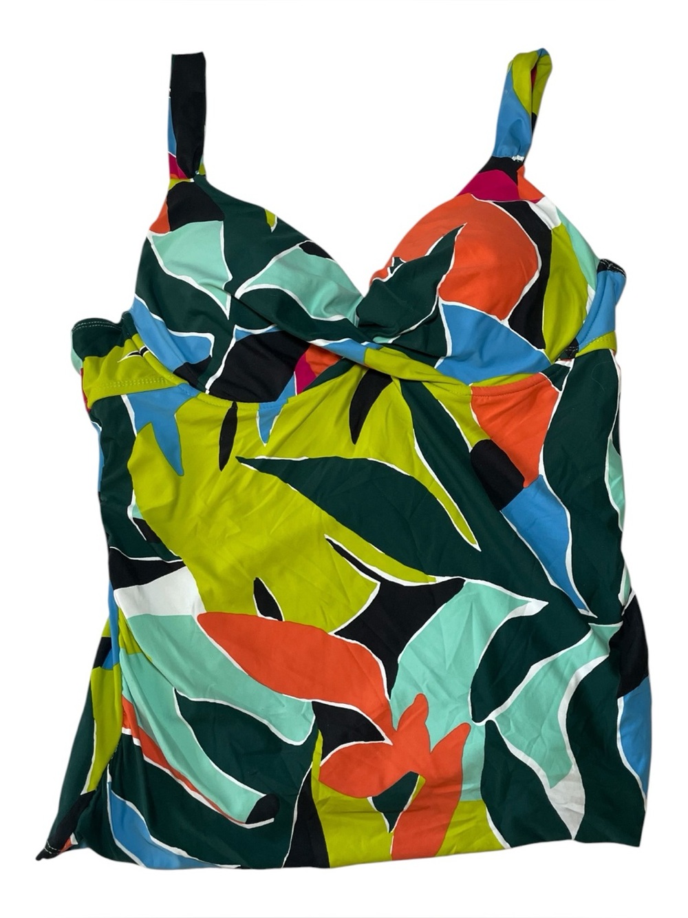 Anne Cole Tropical Twist Front Tankini Top NWT | 40B/38C | Vibrant Island Print